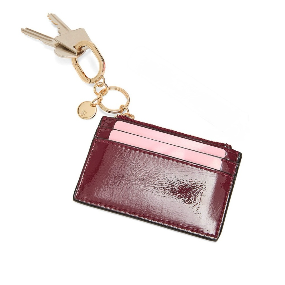 Victoria's Secret Card Case Keychain Color Sangria Red